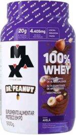 100% Whey Max Titanium x Dr. Peanut (900g), Sabor Avelã