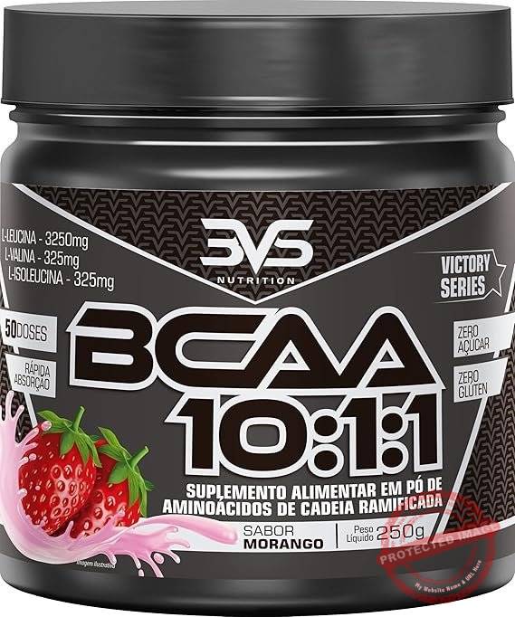 3VS-Nutrition-BCAA-250g-Sabor-gourmet-Morango.jpg 3VS Nutrition BCAA 10:1:1 250g - Sabor gourmet Morango - Imagem 1