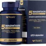 5 Magnésios 500mg 120 Cápsulas - Quelato Malato Taurato Citrato e Óxido de Magnésio