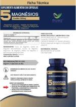 5 Magnesios Quelato Malato Taurato - 60 Capsulas Muwiz - Imagem 3