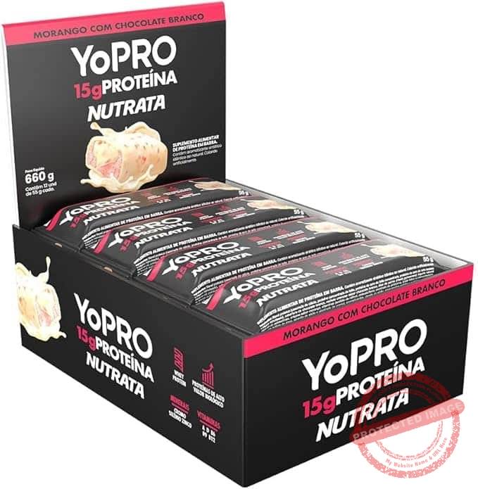 Barra-YoPRO-Sabor-Morango-com-Chocolate-Branco-Nutrata-Display-C-12-Barras-de-40g.jpg Barra YoPRO Sabor Morango com Chocolate Branco - Nutrata Display C/ 12 Barras de 40g - Imagem 1