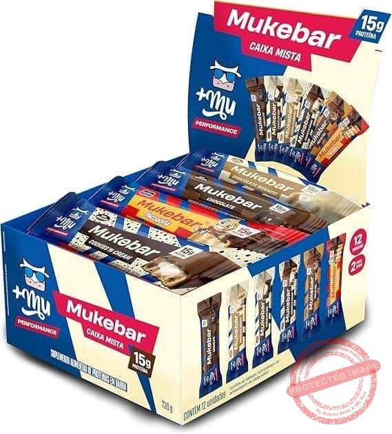 Barra-de-Proteina-Mais-Mu-Mukebar-Sabores-Mistos-15g-de-Proteina-Zero-Acucar-Display-12-Unidades.jpg Barra de Proteína, Mais Mu, Mukebar, Sabores Mistos, 15g de Proteína, Zero Açúcar - Display 12 Unidades - Imagem 1