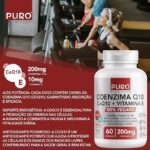 Coenzima Q10 200 mg Puro Nutrition + Vitamina E, CoQ10, 60 Cápsulas, Suplemento Vegano - Imagem 2
