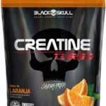 Creatine Turbo BlackSkull - Creatina Monohidratada em pó, com carboidrato para melhor absorção e performance (150g Refil, Laranja)