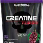 Creatine Turbo BlackSkull - Creatina Monohidratada em pó, com carboidrato para melhor absorção e performance (150g Refil, Uva)