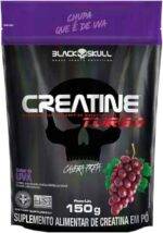 Creatine Turbo BlackSkull - Creatina Monohidratada em pó, com carboidrato para melhor absorção e performance (150g Refil, Uva)