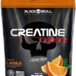 Creatine Turbo BlackSkull - Creatina Monohidratada em pó, com carboidrato para melhor absorção e performance (300g Refil, Laranja)