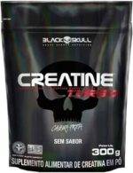 Creatine Turbo BlackSkull - Creatina Monohidratada em pó, com carboidrato para melhor absorção e performance (300g Refil, Sem sabor)