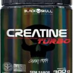 Creatine Turbo – sem sabor - Pote 300g - Black Skull - Suplementação para Treino, Performance, Ganho Muscular, Hipertrofia, Força e Resistência