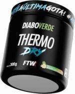 FTW Diabo Verde Termogênico Thermo Dry Suplemento Alimentar em Pó com Extratos Vegetais, Fórmula Solúvel com Chá Verde, Hibisco e Gengibre - Pote 300g (Sabor - Abacaxi com Gengibre)