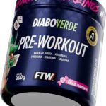 FTW Pré-Treino Diabo Verde em Pó com Cafeína, Aminoácidos Beta‑Alanina e Arginina para Treinos e Atividades Físicas - Pote 300 g (Bala de Framboesa)