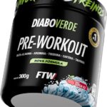 FTW Pré-Treino Diabo Verde em Pó com Cafeína, Aminoácidos Beta‑Alanina e Arginina para Treinos e Atividades Físicas - Pote 300 g (Cereja Ice)