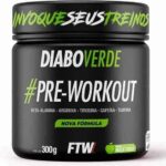 FTW Pré-Treino Diabo Verde em Pó com Cafeína, Aminoácidos Beta‑Alanina e Arginina para Treinos e Atividades Físicas - Pote 300 g (Maça Verde)