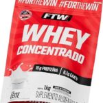FTW Whey Concentrado com Proteína Concentrada WPC, Suplemento Alimentar em Pó com 15g de Proteína por Porção, Rico em Aminoácidos Essenciais, Sem Glúten – Refil 1KG (Leite)