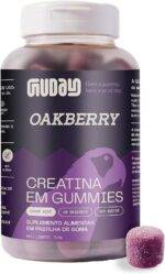 Guday Creatina Monoidratada em Gummies 60 Gomas Sabor Açai Oakberry – Suplementação Prática e Refrescante para Sua Rotina de Treinos
