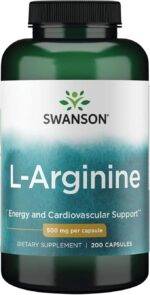 L-Arginina 500mg Swanson 200 Cápsulas Importado