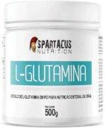 L-Glutamina 100% Pura Isolada 500g Recuperação Muscular Suplemento Alimentar em Pó Zero Açúcar Sem Glúten Alta Pureza Spartacus Nutrition