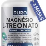 Magnésio L-Treonato Puro Nutrition + Quelato, Alto Teor de Magnésio por Porção, 180 Cápsulas