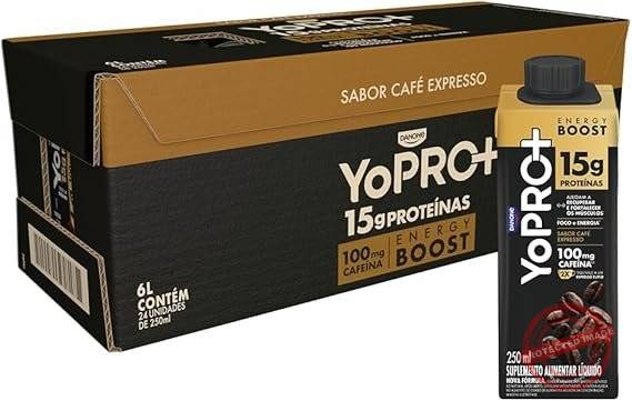 Pack-YoPRO-Bebida-Lactea-Energy-Boost-UHT-Cafe-Expresso-15G-de-Proteinas-250ml-24-Unidades.jpg Pack YoPRO Bebida Láctea Energy Boost UHT Café Expresso 15G de Proteínas 250ml - 24 Unidades - Imagem 1