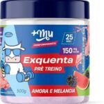 Pré treino, +Mu, Exquenta, Sabor Amora e Melancia, Com Cafeína, Palatinose e Taurina - 500g