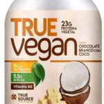 True Source True Vegan Proteína Vegetal - 837G Chocolate Branco Com Coco